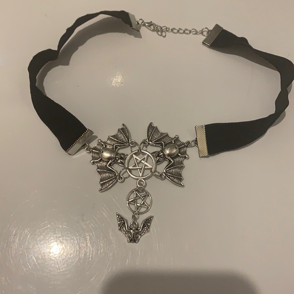 Jewelry - 2/$22 Gothic Bat Pentagram Choker